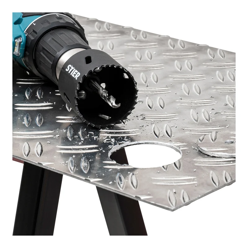 STIER Lochsägen-Set HSS-Co8 Bimetall 22 25 32 35 40 44 51 60 14-teilig 20 68 76