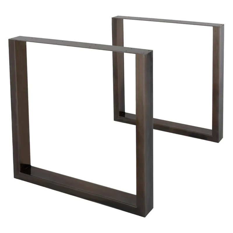 B-Ware Tischbeine Tischgestell 2er Set U-Design 70x72 cm Dunkelgrau aus Stahl