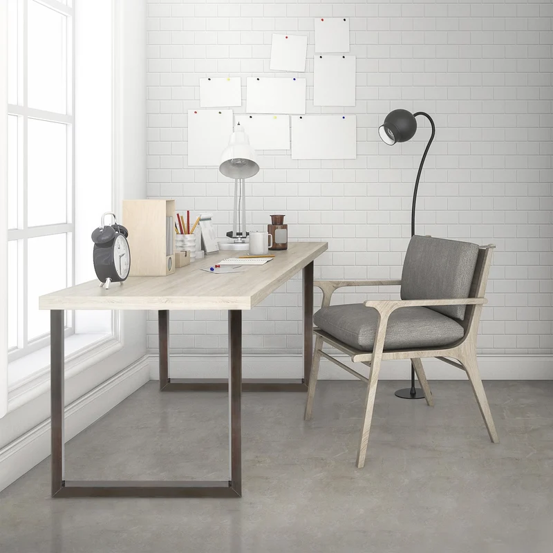 B-Ware Tischbeine Tischgestell 2er Set U-Design 90x72 cm Dunkelgrau aus Stahl