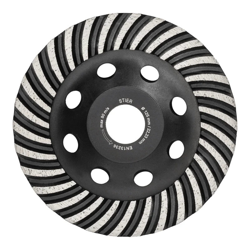 STIER Diamantschleiftopf 125 x 22,23 mm mit Turbo-Rand für Beton und Naturstein