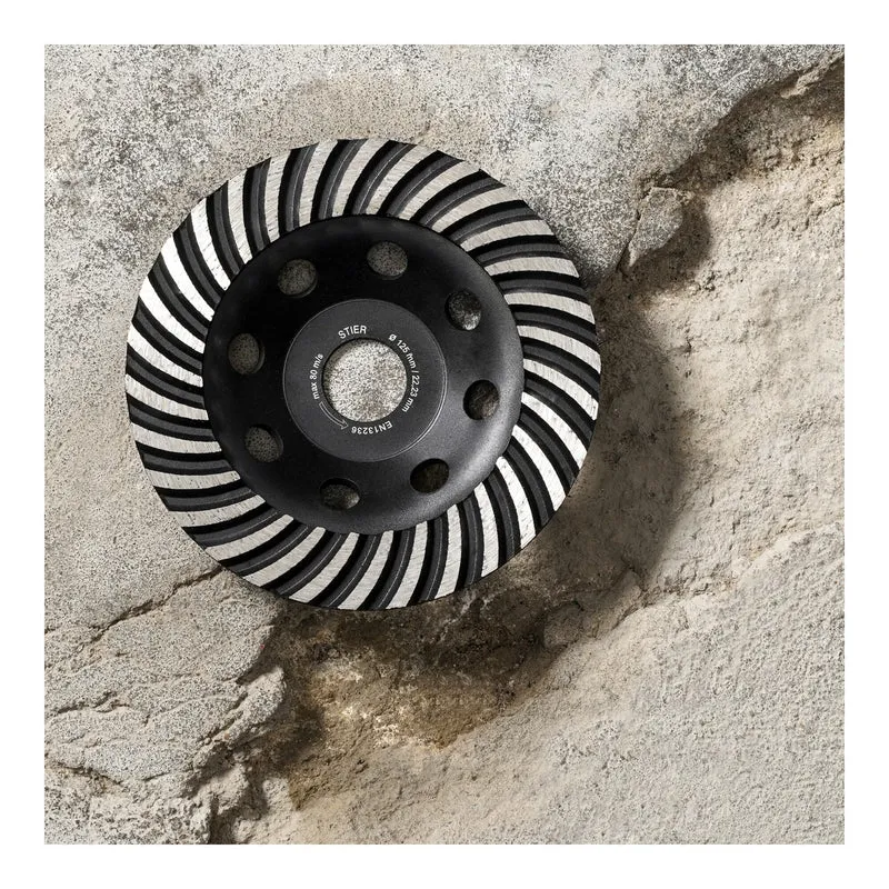 STIER Diamantschleiftopf 125 x 22,23 mm mit Turbo-Rand für Beton und Naturstein