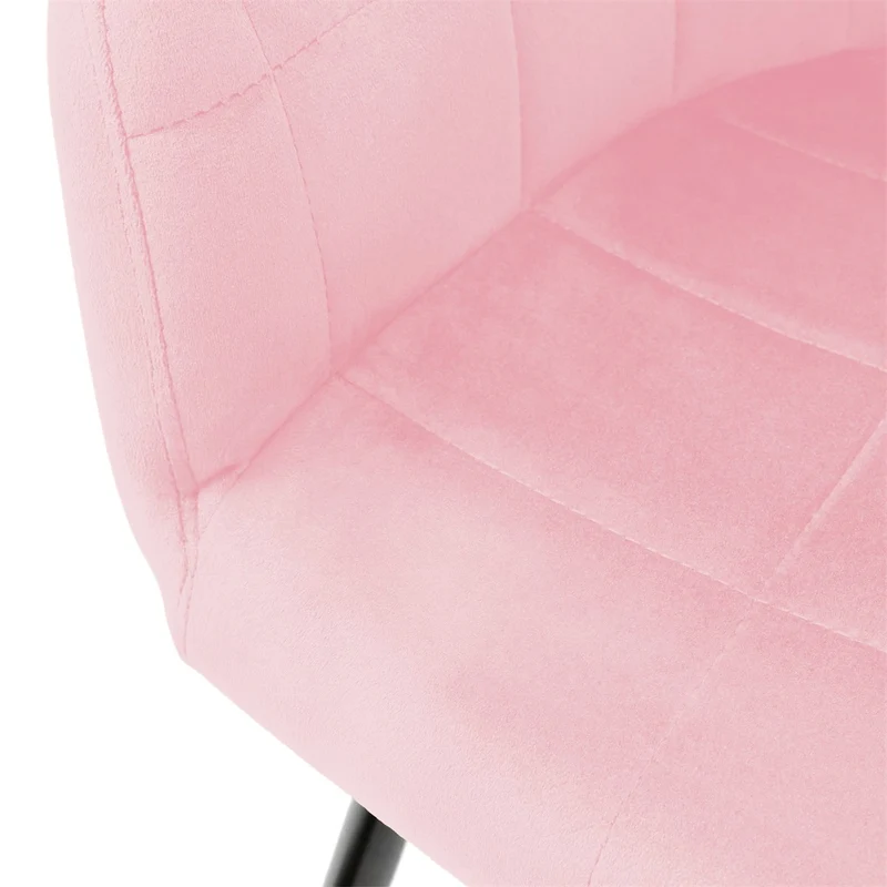 Esszimmerstuhl 6er Set mit Rücken- und Armlehnen Rosa Küchenstuhl mit Microfaser-Samtbezug