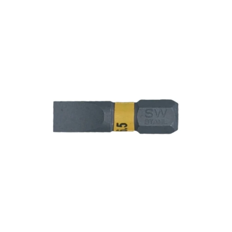 SW-Stahl Schraubendrehbit 1/4" mit Farbcodierung 25 mm Schlitz 65 mm
