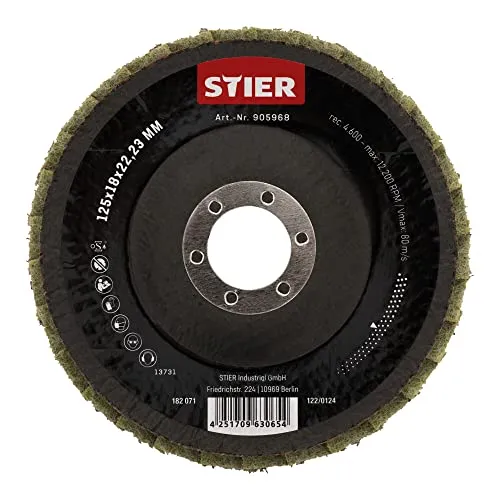 STIER Vlies Fächerschleifscheiben 125 x 18 x 22,23 mm mittel 5 Stk.