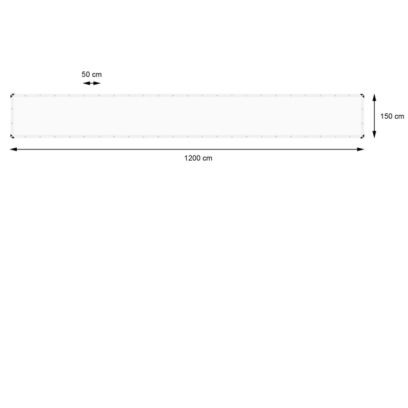 Abdeckplane Gewebeplane mit Ösen 1,5x12 m 260g/m² in Weiß aus PE