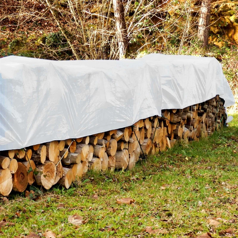 Abdeckplane Gewebeplane mit Ösen 1,5x12 m 260g/m² in Weiß aus PE