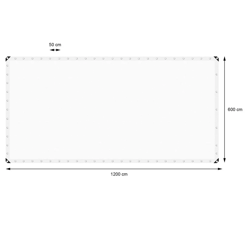 Abdeckplane Gewebeplane mit Ösen 6x12 m 180g/m² in Weiß aus PE