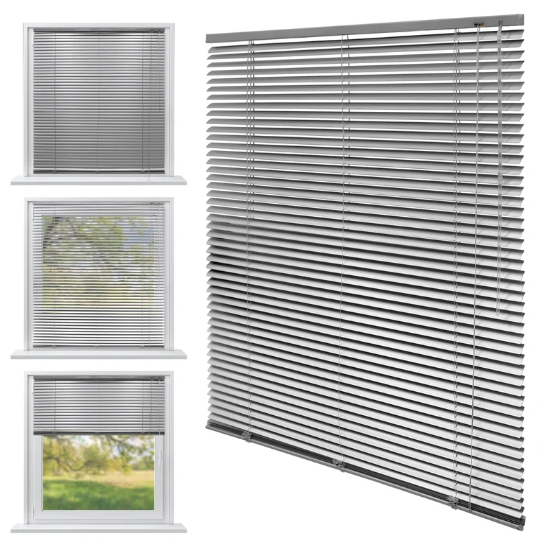 Aluminium Jalousie 120x130 cm Silber inkl. Montagematerial