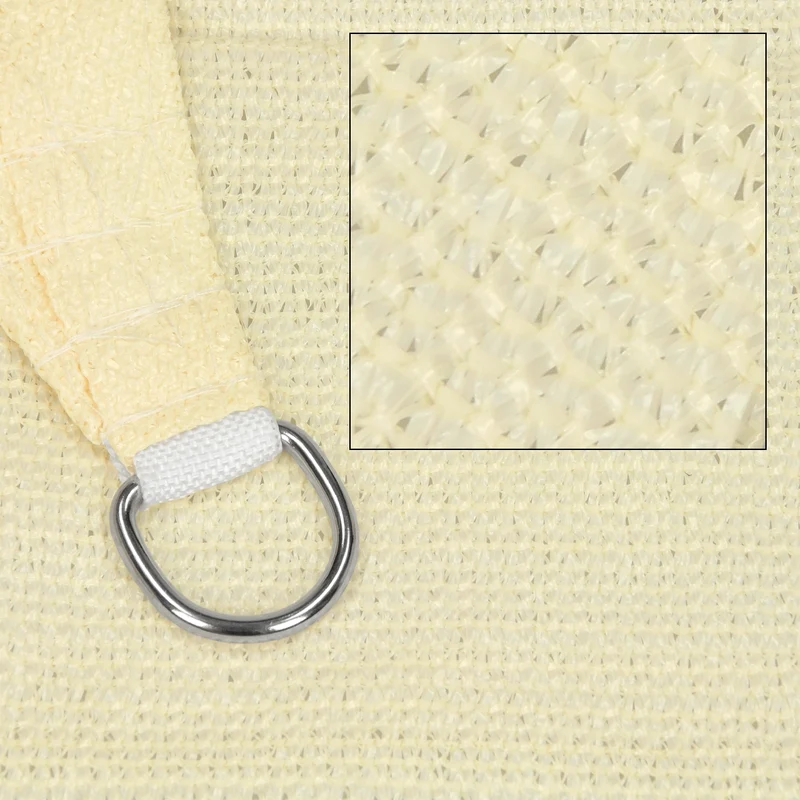 Sonnensegel dreieck 5x5x5 m Creme 100% HDPE mit UV Schutz inkl. Befestigungsseile