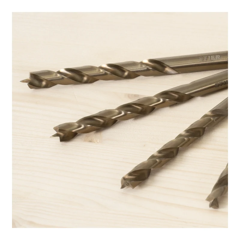 STIER Holzbohrer-Set HSS Cobalt 10-teilig Alle Größen von 1 bis 10 mm High Speed