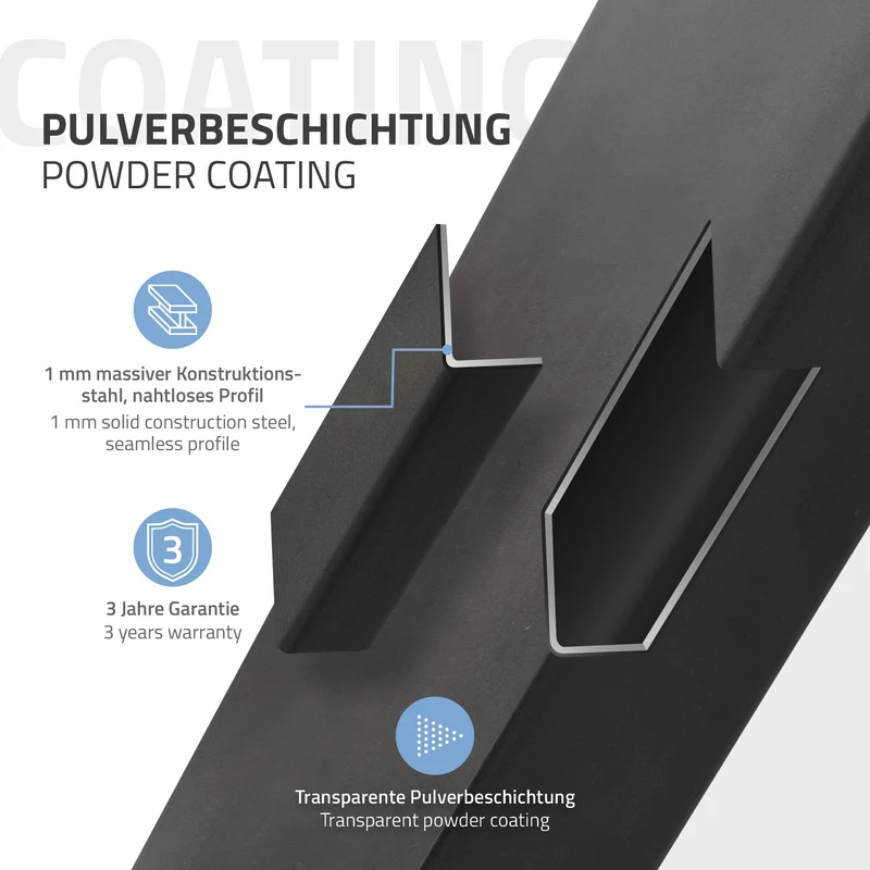B-Ware Tischbeine 2er Set Trapez Design 60x72 cm aus Stahl