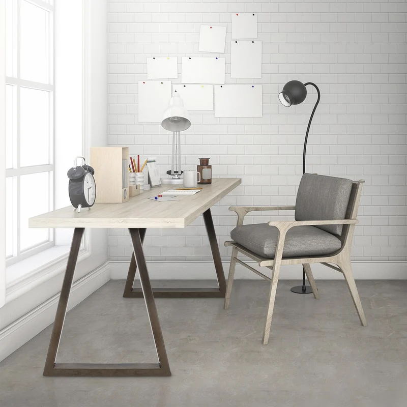 B-Ware Tischbeine 2er Set Trapez Design 60x72 cm aus Stahl