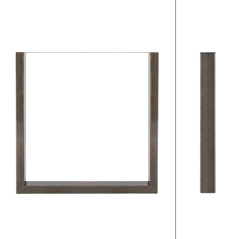 B-Ware Tischbeine Tischgestell 2er Set U-Design 80x72 cm Schwarz aus Stahl