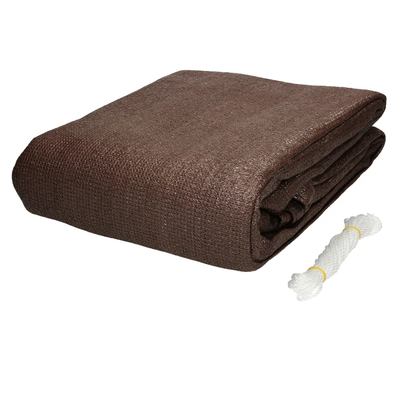 Sonnensegel rechteck 4x6 m Braun 100% HDPE mit UV Schutz inkl. Befestigungsseile