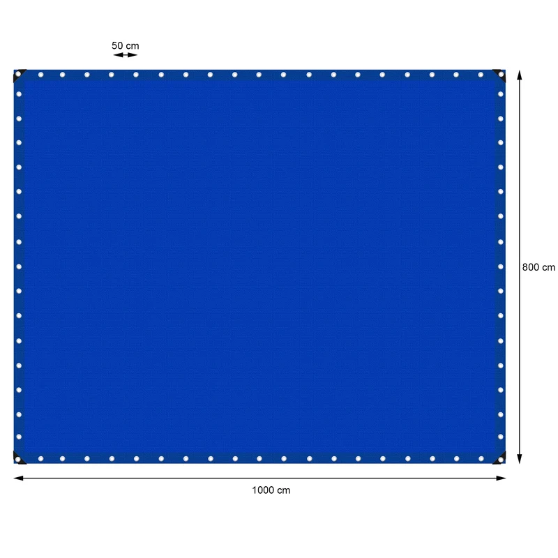 Abdeckplane Gewebeplane mit Ösen 8x10 m 180g/m² in Blau aus PE