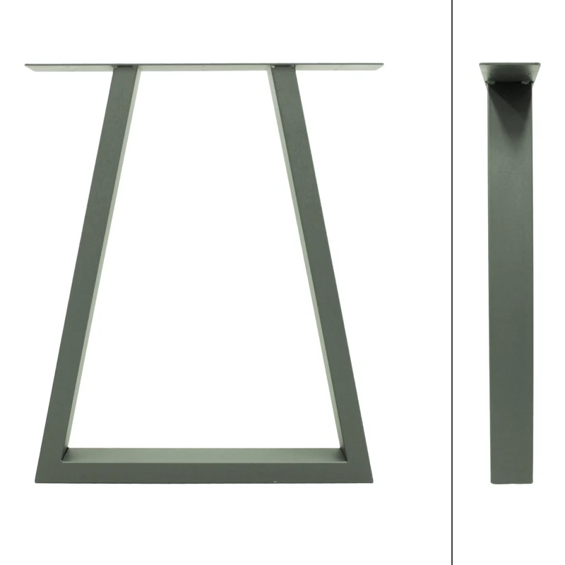 Tischbeine Tischgestell 2er Set Trapez-Design 60x72 cm Steingrau aus Stahl