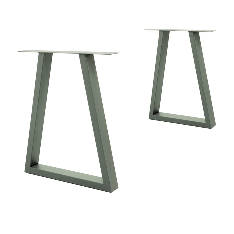 Tischbeine Tischgestell 2er Set Trapez-Design 60x72 cm Steingrau aus Stahl