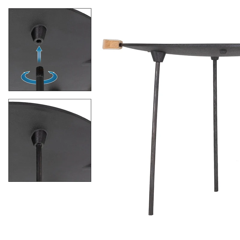 Grillplatte mit 6 Beinen Ø 44 cm aus Gusseisen