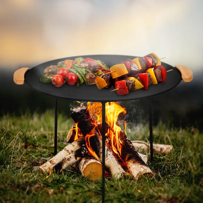 Grillplatte mit 6 Beinen Ø 44 cm aus Gusseisen