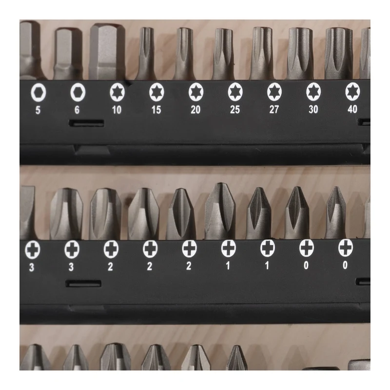 STIER TiN-Bohrer-Set Säge-Set und Bit-Set 100-teilig Titaniumnitrid Holzbohrer