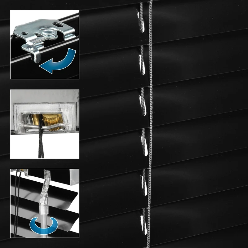 Aluminium Jalousie 40x130 cm Schwarz inkl. Montagematerial