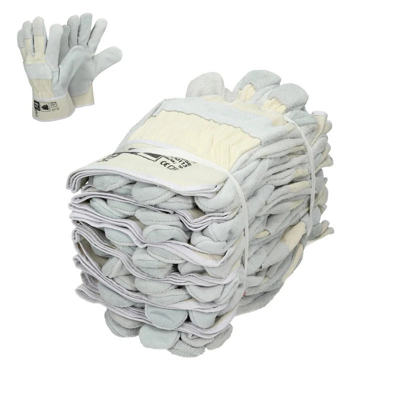 Handschuhe Rindspaltleder Natur 12 Paar M