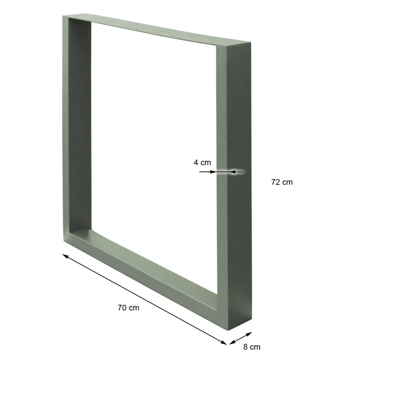 Tischbeine Tischgestell 2er Set U-Design 70 x 72 cm Steingrau aus Stahl ML-Design