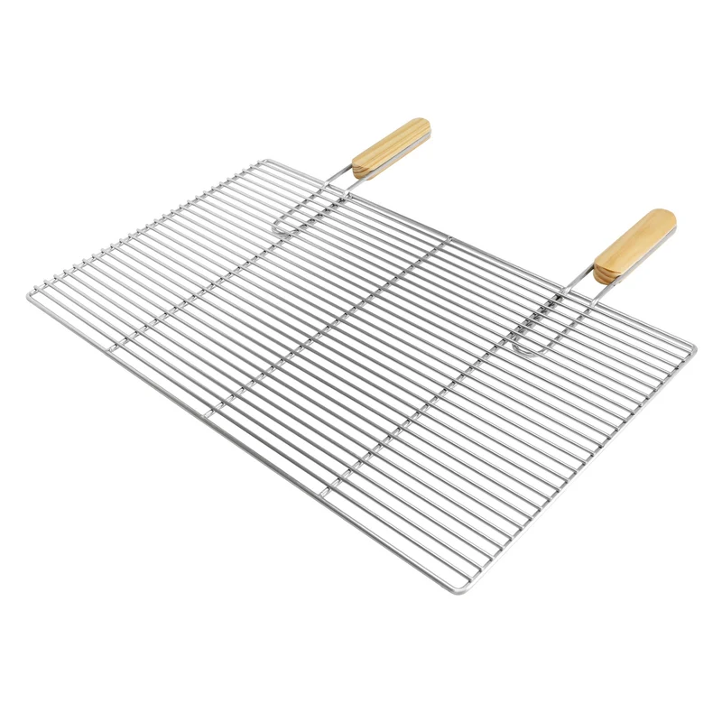 ECD Germany | Grillrost eckig mit abnehmbaren Griffen 67x40 cm Edelstahl, Outdoor Grillplatte robust für Gasgrill Holzkohlegrill BBQ Feuerstelle