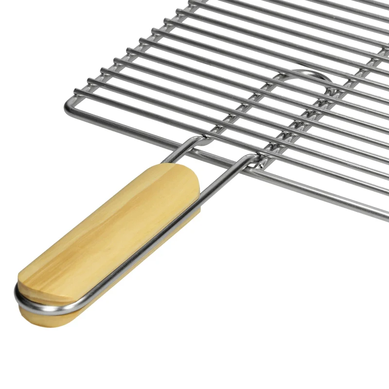 ECD Germany | Grillrost eckig mit abnehmbaren Griffen 67x40 cm Edelstahl, Outdoor Grillplatte robust für Gasgrill Holzkohlegrill BBQ Feuerstelle