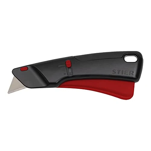 STIER Sicherheits-Cuttermesser Premium mit 10 Ersatz-Klingen automatischem