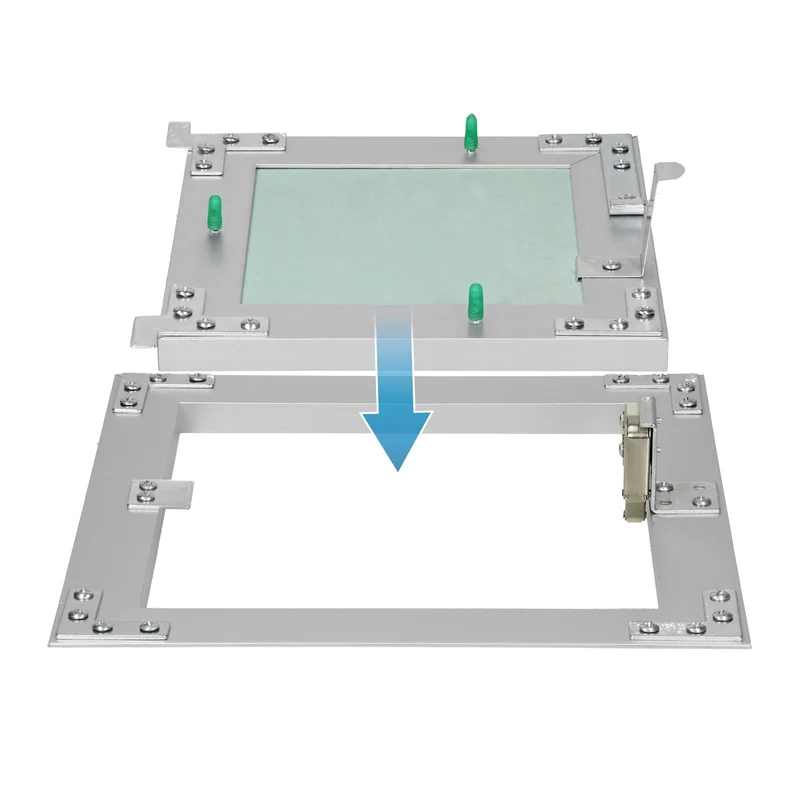 Revisionsklappe GK-Einlage 200x200 mm mit Rahmen aus Aluminium