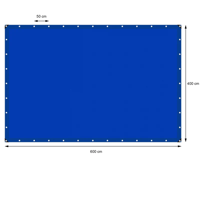 Abdeckplane Gewebeplane mit Ösen 4x6 m 260g/m² in Blau aus PE