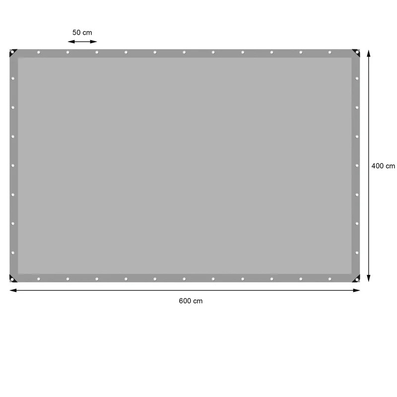Abdeckplane Gewebeplane mit Ösen 4x6 m 260g/m² in Grau aus PE