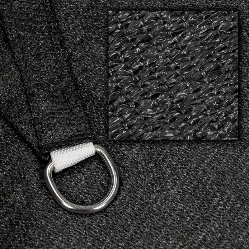 Sonnensegel quadrat 5x5 m Anthrazit 100% HDPE mit UV Schutz inkl. Befestigungsseile