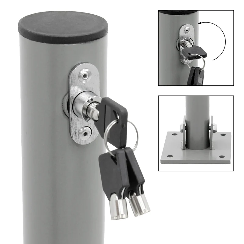 5er Set Klappbare Parkpfosten 71 cm Anthrazit aus Stahl