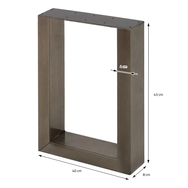 B-Ware Tischbeine Tischgestell 2er Set U-Design 40x43 cm aus Anthrazit Stahl