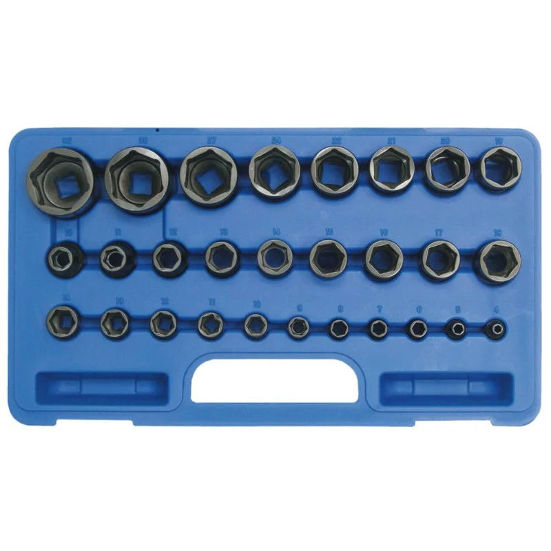 SW-Stahl Steckschlüsseleinsätze 1/4"+1/2" 4-32 mm 28-teilig