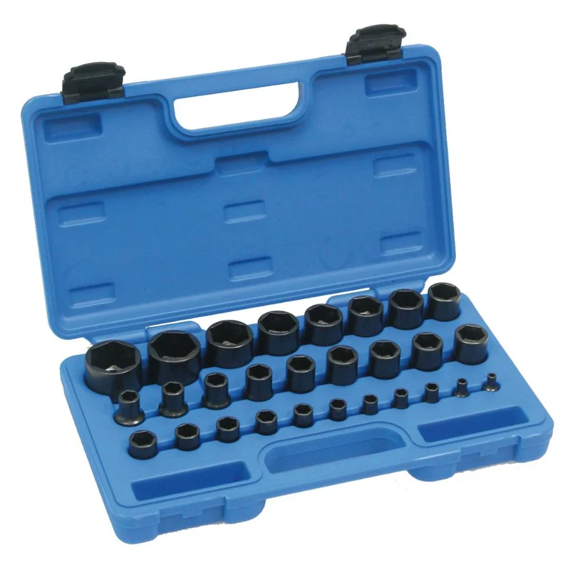 SW-Stahl Steckschlüsseleinsätze 1/4"+1/2" 4-32 mm 28-teilig