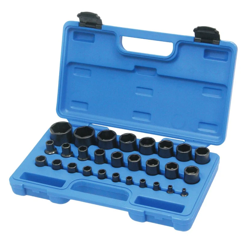 SW-Stahl Steckschlüsseleinsätze 1/4"+1/2" 4-32 mm 28-teilig