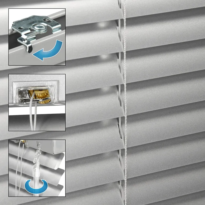 Aluminium Jalousie 100x175 cm Silber inkl. Montagematerial