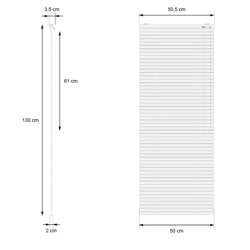 Aluminium Jalousie 50x130 cm Weiß inkl. Montagematerial
