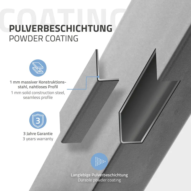 B-Ware Tischbeine 2er Set 60x72 cm Grau aus Metall