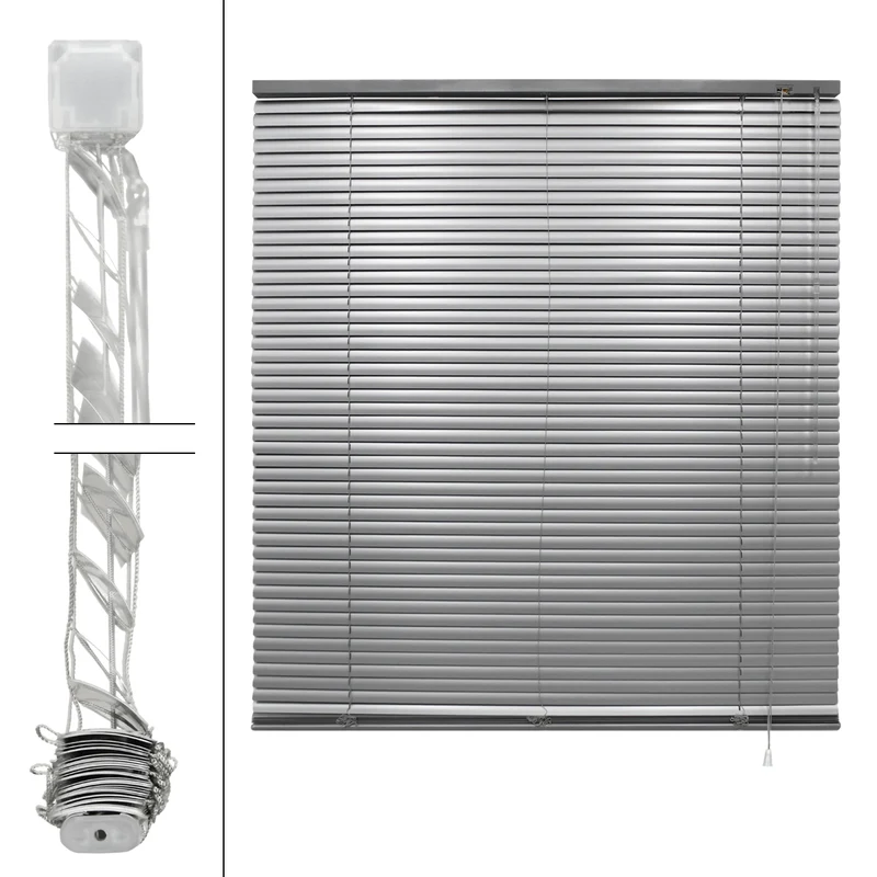 Aluminium Jalousie 140x175 cm Silber inkl. Montageteile