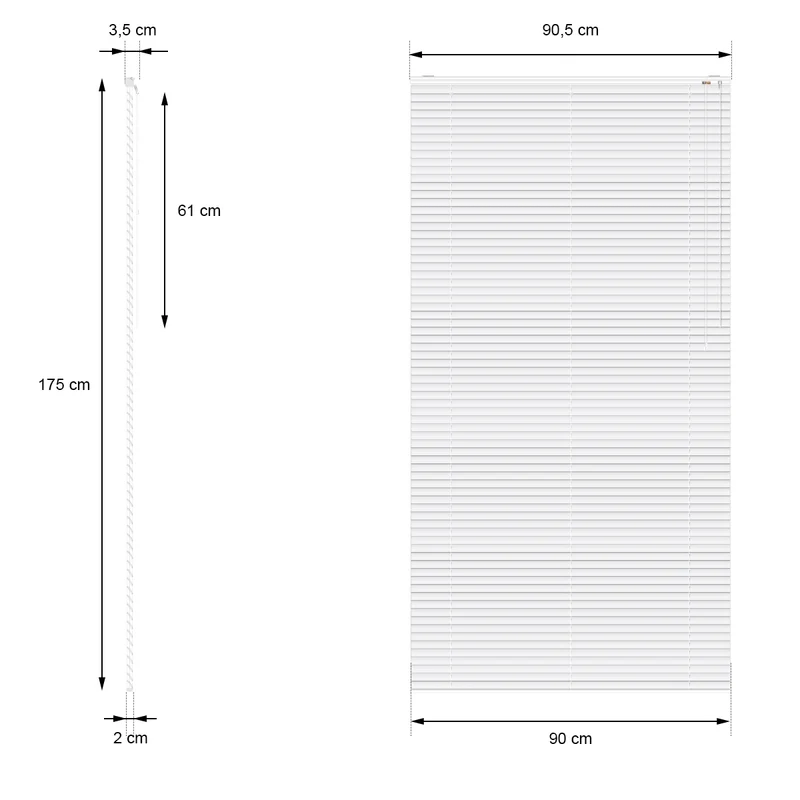Aluminium Jalousie 90x175 cm Silber inkl. Montagematerial