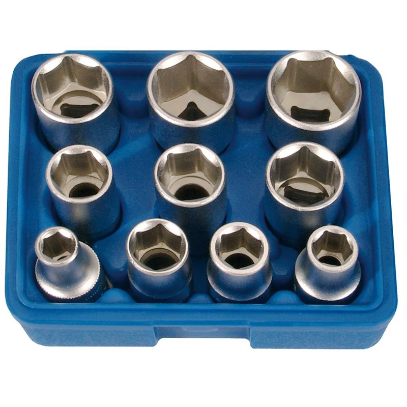 SW-Stahl Steckschlüsseleinsätze 1/2" 3/8"-15/16" 10-teilig