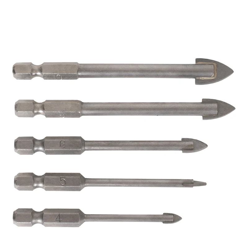 STIER Fliesenbohrer Set 5-teilig 1/4 Zoll Bit HEX Sechskant umfangreiches Set