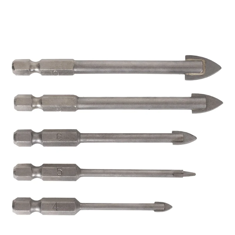 STIER Fliesenbohrer Set 5-teilig 1/4 Zoll Bit HEX Sechskant umfangreiches Set