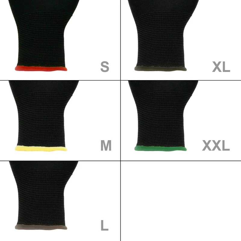Arbeitshandschuhe 72 Paar mit PU-Beschichtung Schwarz Größe XL