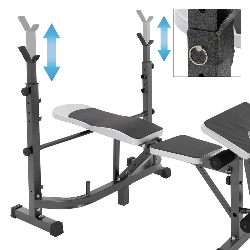 Multifunktion Hantelbank mit Ablage anthrazit aus Metall bis 255 kg