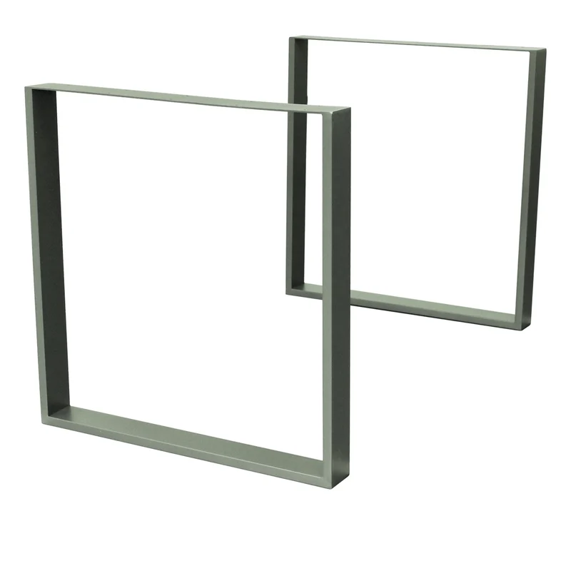 Tischbeine Tischgestell 2er Set U-Design 80 x 72 cm Steingrau aus Stahl ML-Design